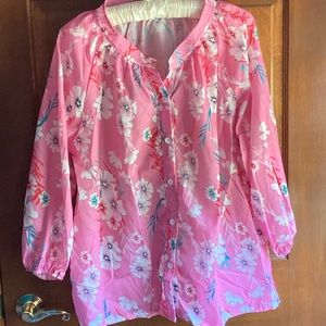 Womens Pink button down shirt